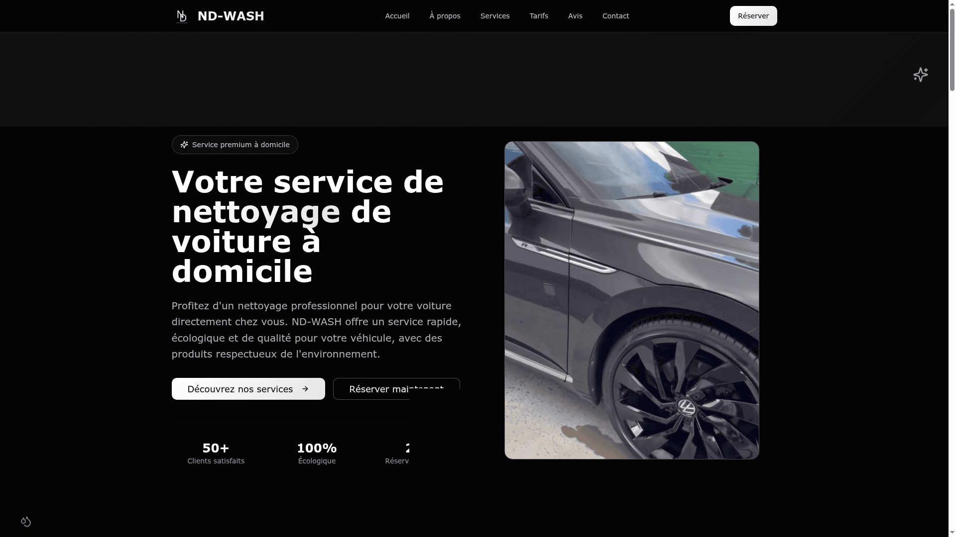 Aperçu du site ND Wash